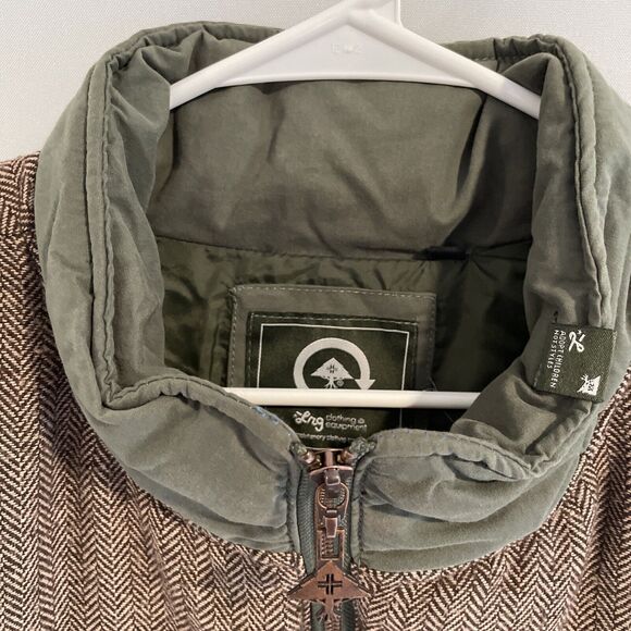 LRG Lifted Research Quilted Puffer Vest Green Wool Blend‎ Houndstooth Men 2XL - Picture 5 of 11